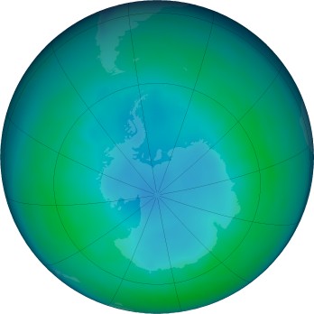 Antarctic ozone map for 2022-05
